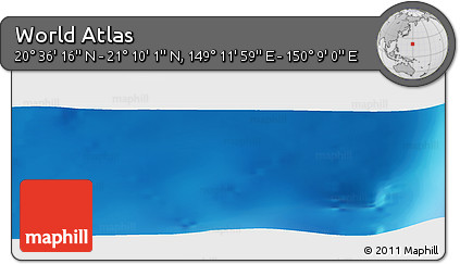 Physical Panoramic Map of the Area around 20° 53' 8" N, 149° 40' 30" E