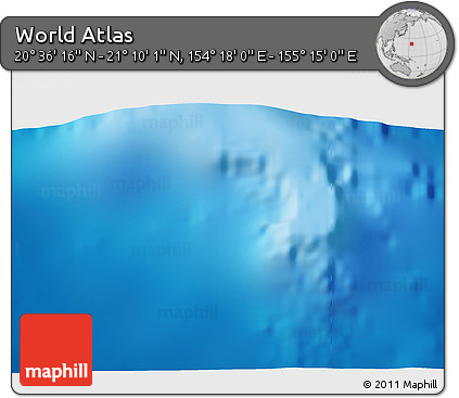 Physical 3D Map of the Area around 20° 53' 8" N, 154° 46' 30" E