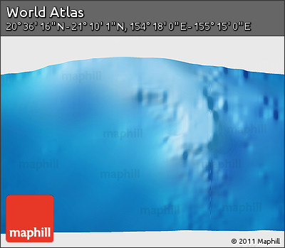 Physical 3D Map of the Area around 20° 53' 8" N, 154° 46' 30" E