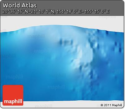 Physical 3D Map of the Area around 20° 53' 8" N, 154° 46' 30" E