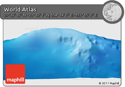 Physical Panoramic Map of the Area around 20° 53' 8" N, 154° 46' 30" E