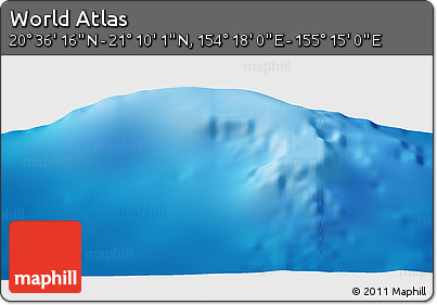 Physical Panoramic Map of the Area around 20° 53' 8" N, 154° 46' 30" E