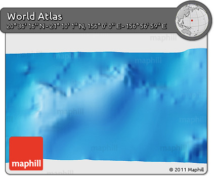 Physical 3D Map of the Area around 20° 53' 8" N, 156° 28' 29" E