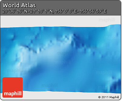 Physical 3D Map of the Area around 20° 53' 8" N, 156° 28' 29" E