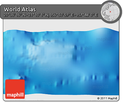 Physical 3D Map of the Area around 20° 53' 8" N, 157° 19' 29" E