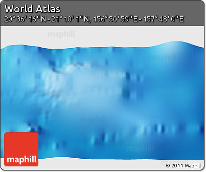 Physical 3D Map of the Area around 20° 53' 8" N, 157° 19' 29" E