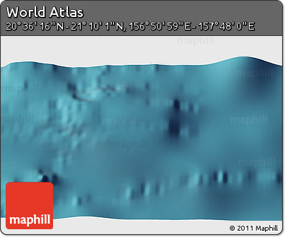 Satellite 3D Map of the Area around 20° 53' 8" N, 157° 19' 29" E