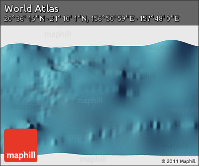 Satellite 3D Map of the Area around 20° 53' 8" N, 157° 19' 29" E
