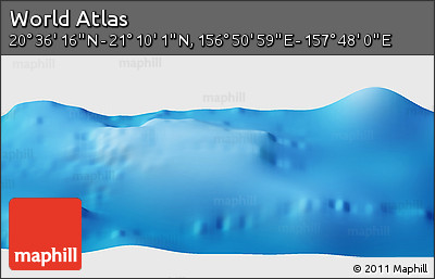 Physical Panoramic Map of the Area around 20° 53' 8" N, 157° 19' 29" E