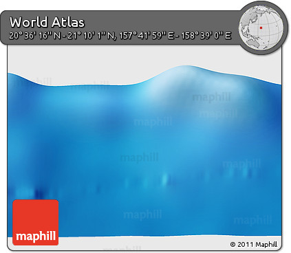Physical 3D Map of the Area around 20° 53' 8" N, 158° 10' 30" E