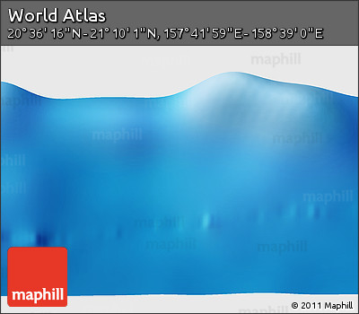 Physical 3D Map of the Area around 20° 53' 8" N, 158° 10' 30" E