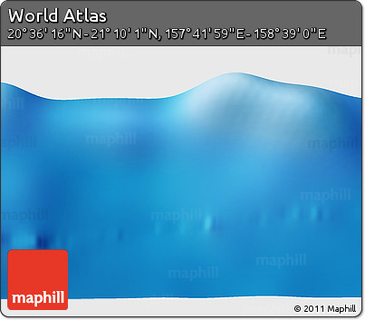 Physical 3D Map of the Area around 20° 53' 8" N, 158° 10' 30" E