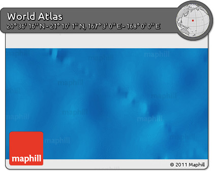 Physical 3D Map of the Area around 20° 53' 8" N, 167° 31' 30" E