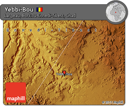 Physical Map of Yebbi-Bou