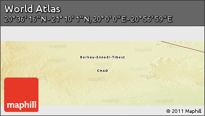 Physical Panoramic Map of the Area around 20° 53' 8" N, 20° 28' 30" E