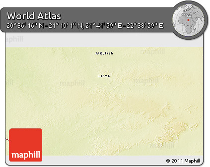 Physical 3D Map of the Area around 20° 53' 8" N, 22° 10' 29" E