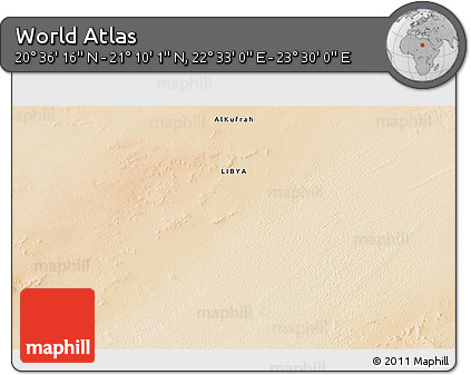 Satellite 3D Map of the Area around 20° 53' 8" N, 23° 1' 29" E