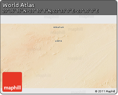 Satellite 3D Map of the Area around 20° 53' 8" N, 23° 1' 29" E