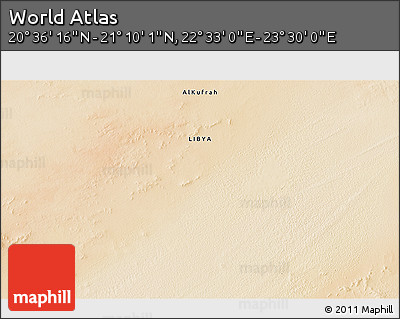 Satellite 3D Map of the Area around 20° 53' 8" N, 23° 1' 29" E