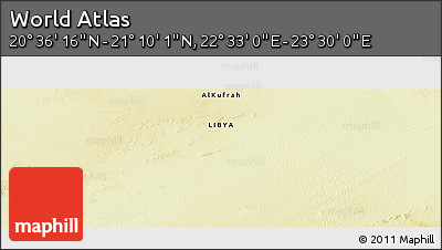 Physical Panoramic Map of the Area around 20° 53' 8" N, 23° 1' 29" E