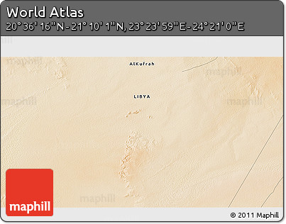 Satellite 3D Map of the Area around 20° 53' 8" N, 23° 52' 30" E