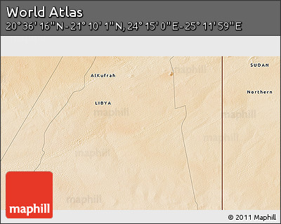 Satellite 3D Map of the Area around 20° 53' 8" N, 24° 43' 30" E