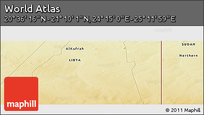Physical Panoramic Map of the Area around 20° 53' 8" N, 24° 43' 30" E