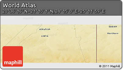 Physical Panoramic Map of the Area around 20° 53' 8" N, 24° 43' 30" E