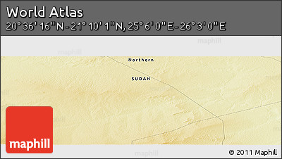Physical Panoramic Map of the Area around 20° 53' 8" N, 25° 34' 30" E