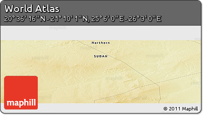 Physical Panoramic Map of the Area around 20° 53' 8" N, 25° 34' 30" E