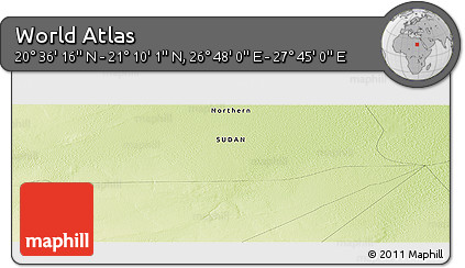 Physical Panoramic Map of the Area around 20° 53' 8" N, 27° 16' 29" E