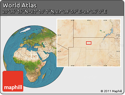 Satellite Location Map of the Area around 20° 53' 8" N, 28° 7' 30" E