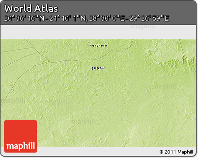 Physical 3D Map of the Area around 20° 53' 8" N, 28° 58' 30" E