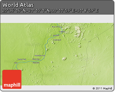 Physical 3D Map of the Area around 20° 53' 8" N, 30° 40' 29" E