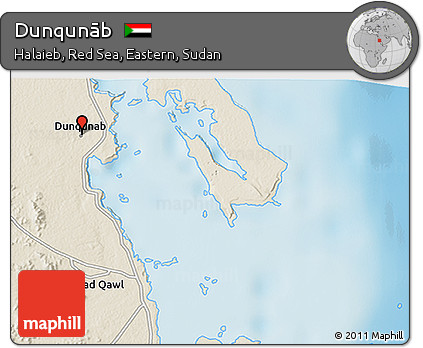 Shaded Relief 3D Map of Dunqunāb