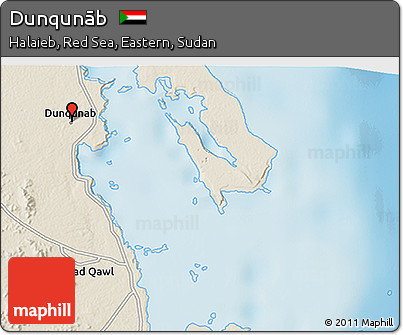 Shaded Relief 3D Map of Dunqunāb