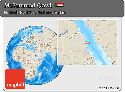 Shaded Relief Location Map of Muḩammad Qawl