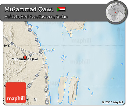 Shaded Relief Map of Muḩammad Qawl
