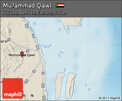 Shaded Relief Map of Muḩammad Qawl
