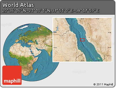 Satellite Location Map of the Area around 20° 53' 8" N, 38° 19' 30" E