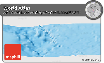 Shaded Relief Panoramic Map of the Area around 20° 53' 8" N, 38° 19' 30" E