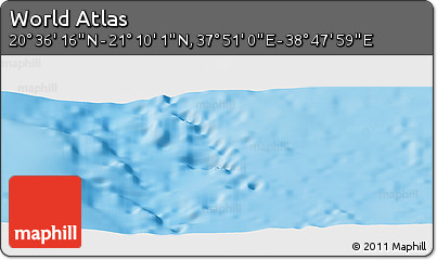 Shaded Relief Panoramic Map of the Area around 20° 53' 8" N, 38° 19' 30" E