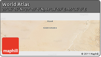 Satellite Panoramic Map of the Area around 20° 53' 8" N, 45° 7' 30" E