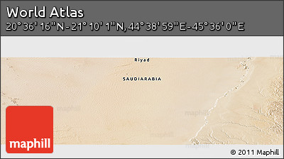 Satellite Panoramic Map of the Area around 20° 53' 8" N, 45° 7' 30" E