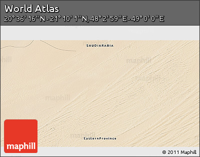 Satellite 3D Map of the Area around 20° 53' 8" N, 48° 31' 29" E