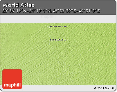 Physical 3D Map of the Area around 20° 53' 8" N, 49° 22' 30" E