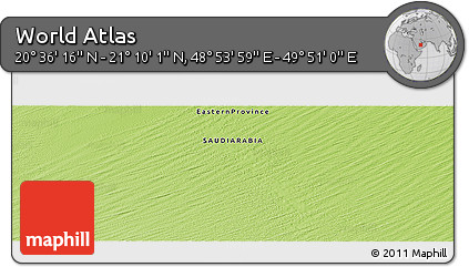 Physical Panoramic Map of the Area around 20° 53' 8" N, 49° 22' 30" E