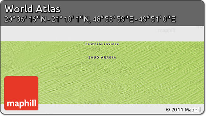 Physical Panoramic Map of the Area around 20° 53' 8" N, 49° 22' 30" E