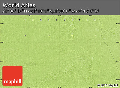 Physical Map of the Area around 20° 53' 8" N, 4° 10' 30" W