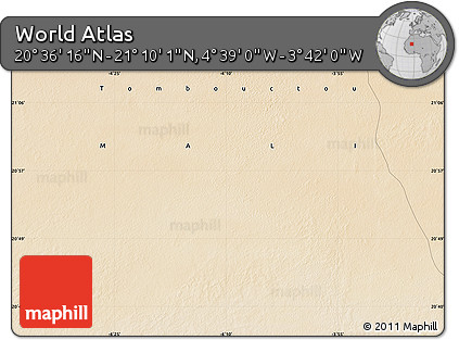 Satellite Map of the Area around 20° 53' 8" N, 4° 10' 30" W